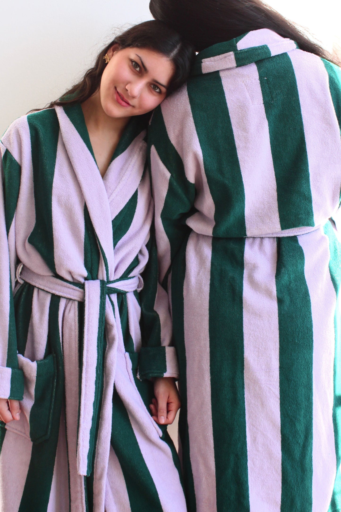 Bademantel - Lilac Stripes