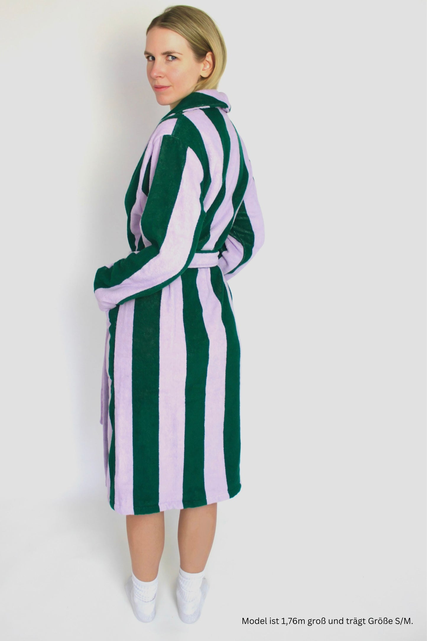 Bademantel - Lilac Stripes