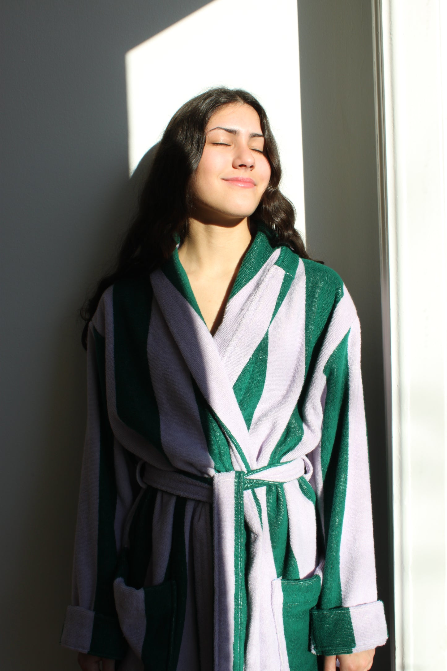 Bademantel - Lilac Stripes