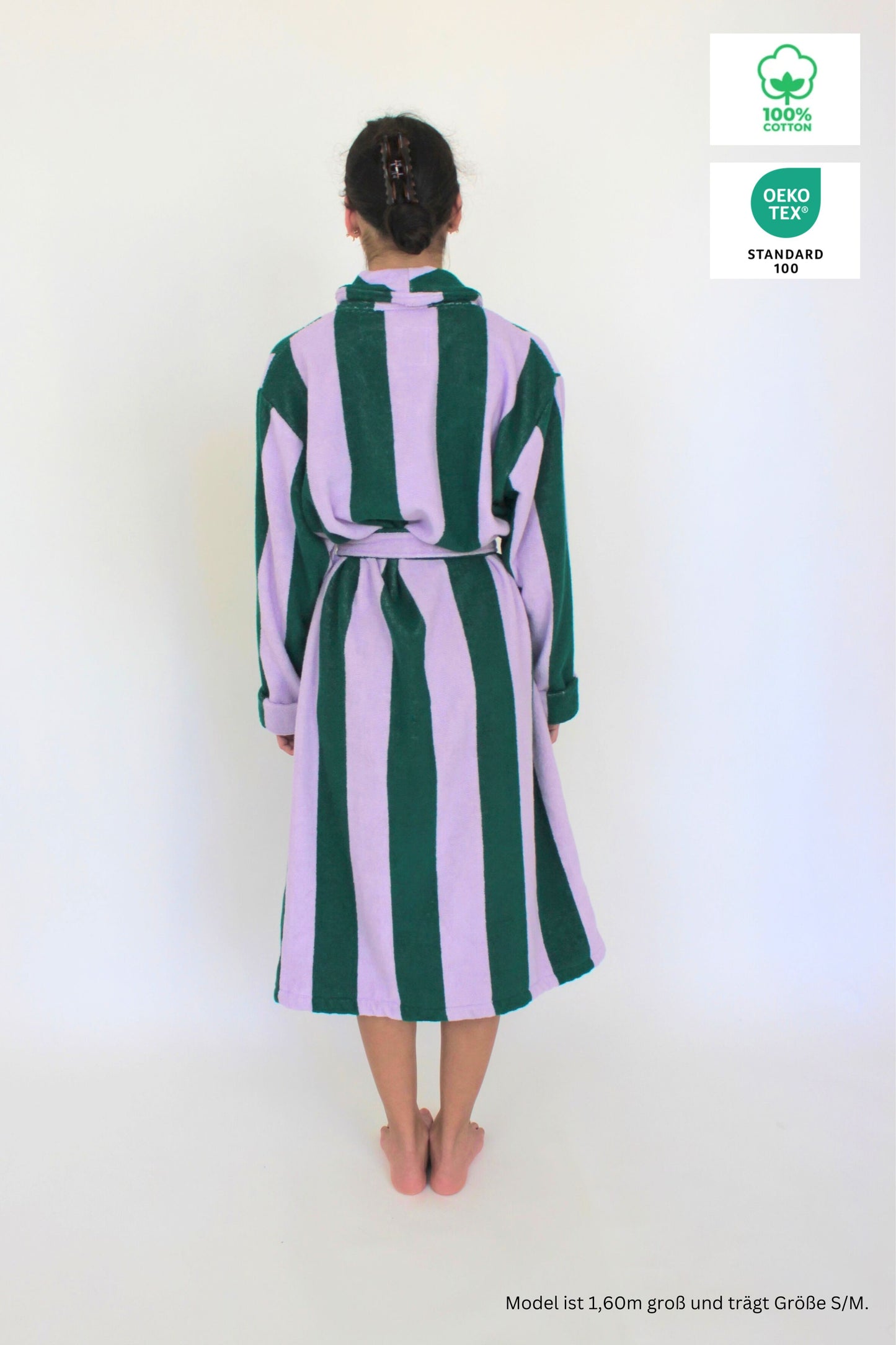 Bademantel - Lilac Stripes