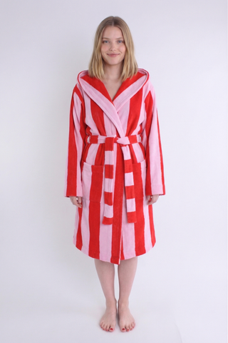 Bademantel mit Kapuze - Red Blush