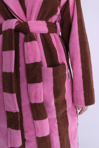 Bademantel mit Kapuze - Brown Bloom