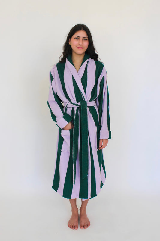 Bademantel - Lilac Stripes