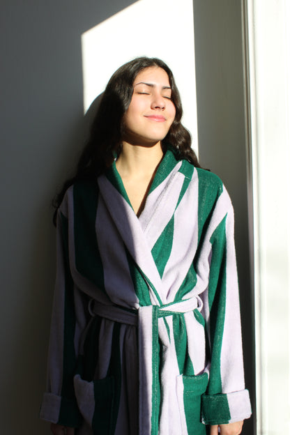 Bademantel - Lilac Stripes