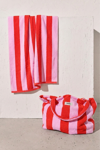 Sommer-Set "Red Blush": 1x Terry Bag und 2x Handtücher