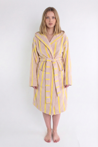 Bademantel mit Kapuze - Sand Neon