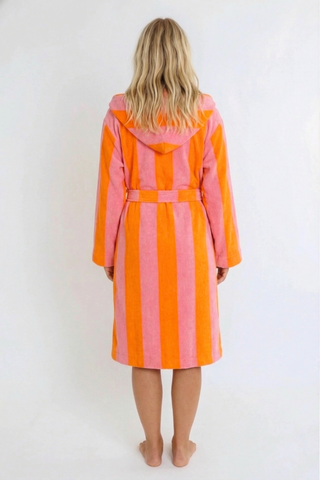 Bademantel mit Kapuze - Orange Pink